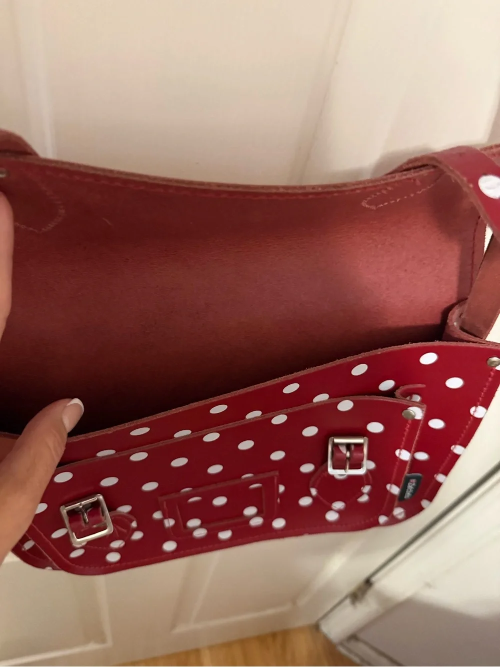 Polka Dot Red Satchel Shoulder Bag